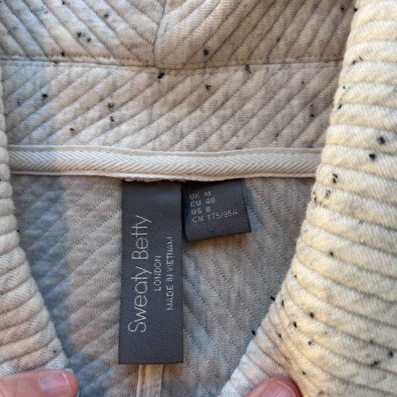 Sweaty Betty Radiant 1/4 zip ribbed Heathered heavyweight sweatshirt. Boxy. EUC - Picture 10 of 16